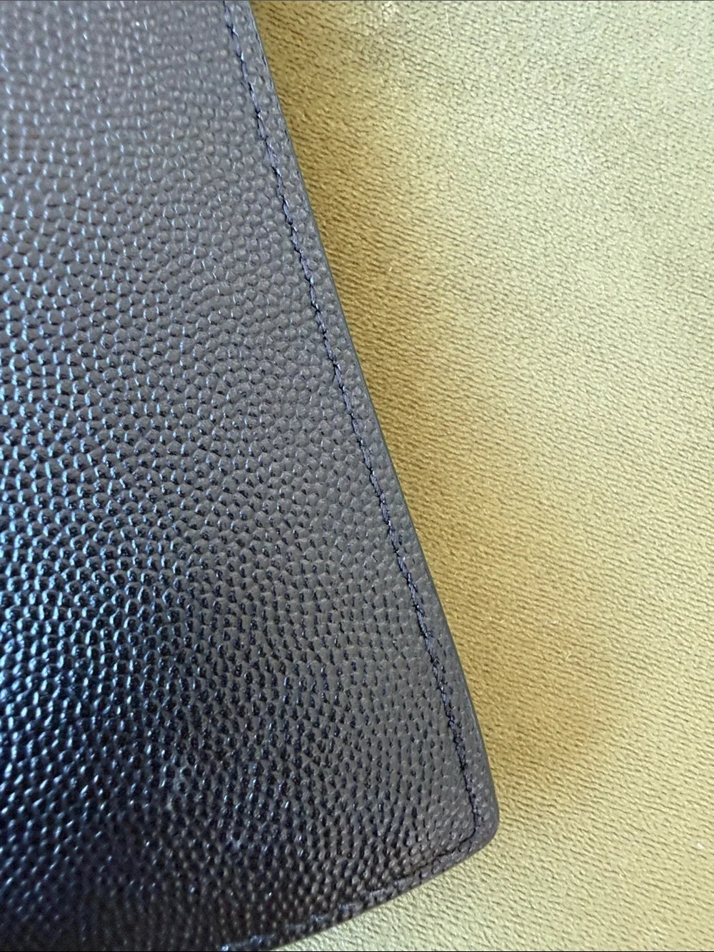 Saint Laurent Black Leather Envelope Clutch with Gold YSL Hardware